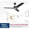 52 Inch Outdoor Ceiling Fan Without Light - Black Finish, 3 Blades, 3 Speeds - Ideal for Patios, Bedrooms, and Living Rooms