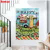 5d DIY Square Round Diamond Stickerei Happy Camper Mosaic Diamond Malerei Garten Spring Cross Stitch Strsestone Home Decor