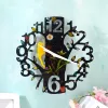 Relógio Relógio Molde de Woodpecker Tipo de Flor Relógio MOLD SILICONE PARA RESTRATO DE RELÓGIOS DE CASCA DE RESINA, Relógio de parede DIY para decoração de casa
