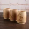 Japan Style Natural Bamboo Carved Water Cup Tea Beer Coffee Juice Drick Mug Handmade träkopp