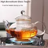 Warmte-resistente glazen theepot dubbele wandglas theekopje heldere theepot infuser quolong theeketel thee verschillende smaken