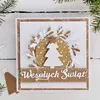 Cartas polonesas Feliz Feliz Natal Metal Cutting Dies estênceis para scrapbooking DIY