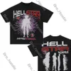 HELLSTA T-shirts pour hommes T-shirt Coton Fashion Black Hellstar Mens Clothing Hell Star Shirt Cartoon Graphic Punk Rock Tops Summer High Street Streetwear 866