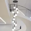 Xcluuhymodern LED -glasbollkronkrona Belysning för hemmamatsal inomhus Hotell lobbydekor trappor mässing hängande lampa luster