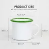 Mokken 24 -stks 12oz Sublimatie Blanco Wit Email Mok met kleurrijke randoverdracht Afdrukken Melk koffie Mok Cup Tumbler voor bulk Groothandel 240410