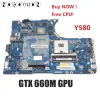 Motherboard Nokotion Qiwy4 LA8002P 11S900004 Hauptbrett für Lenovo IdeaPad Y580 Laptop Motherboard HM76 DDR3 GTX660M 2 GB kostenlose CPU