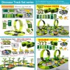 تسلق لعبة ديناصور Trace Toy Set 139 PCS Dinosaur World Race Race-F-Fensible Playset Dinosaur Toys for Boy Gift 240407