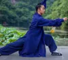 Linnen shaolin monnik wudang taoïst tai chi suit vechtsporten kung fu vleugel chun uniformen gewaad broeken en vest cosplay chinees hanfu