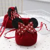 Cute Mouse Bow Velvet Gift Bags Wedding Candy Chocolate Packing Bag Jewelry Organizer Favor Box Drawstring Pack Christmas Decor