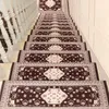 Mediterranean Modern step Carpet European Style Jacquard Stair Mat Home Self-Adhesive Stairway Rug Non-Slip Wood Full Blanket