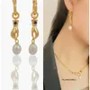 Luxury Carteras Deluxe New Summer Niche Retro Handshake Baroque Earrings Stud Natural Freshwater Pearl Gold-plated High Fashion All-match Jewelry Gift 438