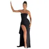 Designerurban Robes sexy 24 Nouvelles robes de soirée Party Womens One Necolline Bra Robe sexy Open High Split Long Robe