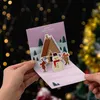 3Dポップアップサンタカードと結婚するクリスマスグリーティングカードクリスマスフェスティバルニューイヤーパーティーカード記念日ギフトポストカードキッズギフト