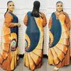 Vestido africano para mulheres Africa Print Dresses Roupas Casual Long Robe Tamanho grátis 240319