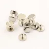 10pcs Cupronickle Binding Chicago Screws Nail Stud Rivets Flat Head For Photo Album Leather Craft Belt Wallet Fasteners 10mm Cap