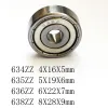 634 3x13x5 634 4x16x5 635 5x19x6 636 6x22x7 637 7x26x9 638 8x28x9 639 9x30x10 ZZ SHIELD BALL BEARING