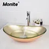 Monite Silver Oval Washbasin Washbasin Sottopiolaio Reciprone Vanity Lavello Vanitario Giallo Temuto Temuto Set di rubinetti in ottone Faucet in ottone