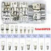 60/220/260CPS Assortment Car Auto Copper Ring Terminal Wire Crimp Connector Bare Cable Battery Terminals Soldered Connectors Kit