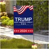 Banner Flagi 30x45cm Trump Garden USA Maga Keep America dwustronna 2024 Flag Drop dostawa do domu Świąteczne zapasy imprezy Dhguv