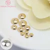 345920PCS 3MM 4MM 6MM 8MM 10MM 12MM 24K Gold Color Plated Brass Glossy Beads Caps High Quality Diy Jewelry Accessories 240408