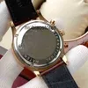 Klassische Luxus Uhr Chronograph Männer Watch Stoppwatch Sapphire Silberblau Leder Sport Limited White Dial Waterfof Armbanduhren Designer Mode