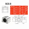 1pcs SC8UU SCS8LUU 8mm Linjär kulagerblock CNC -router SCS10 SCS10LUU SCS12LUU SCS13LUU för CNC 3D -skrivaraxlar Roddelar