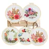 New Flower Embroidery Cross Stitch Kit Embroidery Hoop Needle Punch Needle Thread DIY Crafts Home Ornament Sewing Accessories