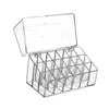 Lagringslådor Läppstifthållare 18 Space Clear för Display Case Cosmetic Box Lip Gloss med Flip Over Lid Make Up Organizer