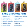 Original Bang Gear 20000 sbuffi a vape sbuffi sfocati E-sigarette con 25 ml di baccomarie a batteria ricaricabile da 500 ml di sigarette ricaricabili all'ingrosso