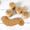 New 100pcs Handmade Round Kraft Packing Gift Tag Bow Kraft Paper Hang Tags Thank You Label Cards DIY Garment Tag Price Label