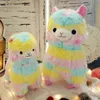 Toys en peluche alpaca colorés mignons kawaii animaux en peluche en peluche alpagas peluche pour la chambre de chambre pour bébés filles
