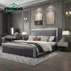 Luxury Leather Bed Master Bedroom King Size Double Bed Solid Wood Frame Hemmöbler