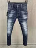 Jeans masculin tendance motobiker high street décontracter un pantalon de tissu de mode peinture en aérosol de trou de trou A609