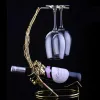 Yomdid hängande vinglashållare vin rack metallfäste display stativ stång vin rack konsolt dekorationer vin glas arrangör
