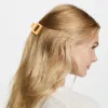 Clip de la griffe de cheveux de 3pcs pour femmes épingles à cheveux givrées accessoires de cheveux carrés géométriques creuse baritte mate clip mat petit