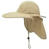 Utfly män bredbörd nackskydd solhatt sommar polyester quickdrrying utomhus berg fiske rid hink hat240410