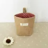 Sacs de rangement en tissu de coton Pot de fleurs petits sacs suspendus petit sac de panier en jute rayé