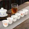 4 pcs/lot Chinese Suet jade Teacup Handmade Ceramic Tea Bowl Tea set Accessories Master cup portable Personal Single Cup 70ml