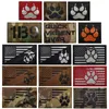 IR K9 Dog Habledler Paw USA флаг инфракрасной тактической пластырь с подложкой для крепления для животных для животных жгутов