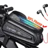 Rainfocess Bike Bag Fahrrad Fahrrad vordere Handyhalter mit Touchscreen Top Rohr Radsportreflexion MTB -Zubehör