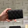 Designer feminino Black Classic Mini Flap Solded Lampskin Caviar Card de couro Tiny Bags Bolsa de Luza de Mertilha de Diamante 8cm