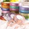 25yard 22m 1 '' handgefertigte silberne Metallic Glitter Ribbons für DIY -Handwerksnähung Stoff Weihnachtsfeier Hochzeitsbedarf Geschenkverpackung
