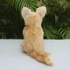 Dolls de pelúcia 23cm Fennec Fox High Fidelity Plush Desert Fox Plush Life Life Animal Simulation Doll Kawai Childrens Toy J240410