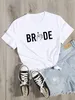 Brud ringfinger brud team tryck Bachelorette Wedding Party Women T-shirt Casual Ladies Basic O-Collar Kort ärm T-shirt