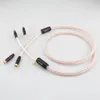 High Purity 7N OCC 2RCA to 2RCA Grounding Y Plug LP Audio Phono Tonearm Cable with Ground Wire Phone Cable Audio Line