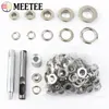 100Sets Meetee 4-10mm 3Colors Metal Eyelets Spuckles With Installer Die Punch Tool Diy Clothing Belt Leather Craft Grommet Button