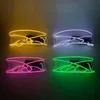 Led Rave Toy Disco LED de óculos luminosos copos LED El Wire Neon Light Up Visor EyeGlasses Bar Party Eyeare para festas de Natal do Halloween 240410