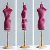 Vrouwelijke stoffen mannequin voor body display, naaimbenodigdheden Busto -jurk, standaard 1: 2 schaal, jersey buste kan C052, 4Style pin