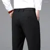 Men's Pants Brand Clothing Summer High Quality Soft Formal Suit Men Business Thin Straight Party Wedding Office Grey Trousers Male