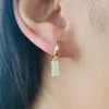Hoop -Ohrringe 925 Sterling Silber Kristall Blume Geometrischer Anhänger für Frauen koreanische Ohrring Fashion Party Schmuck
